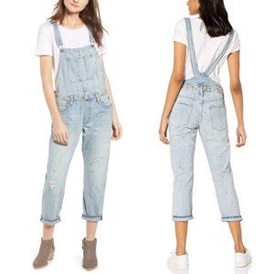 Lucky Brand Overalls Boyfriend Denim Embroidered